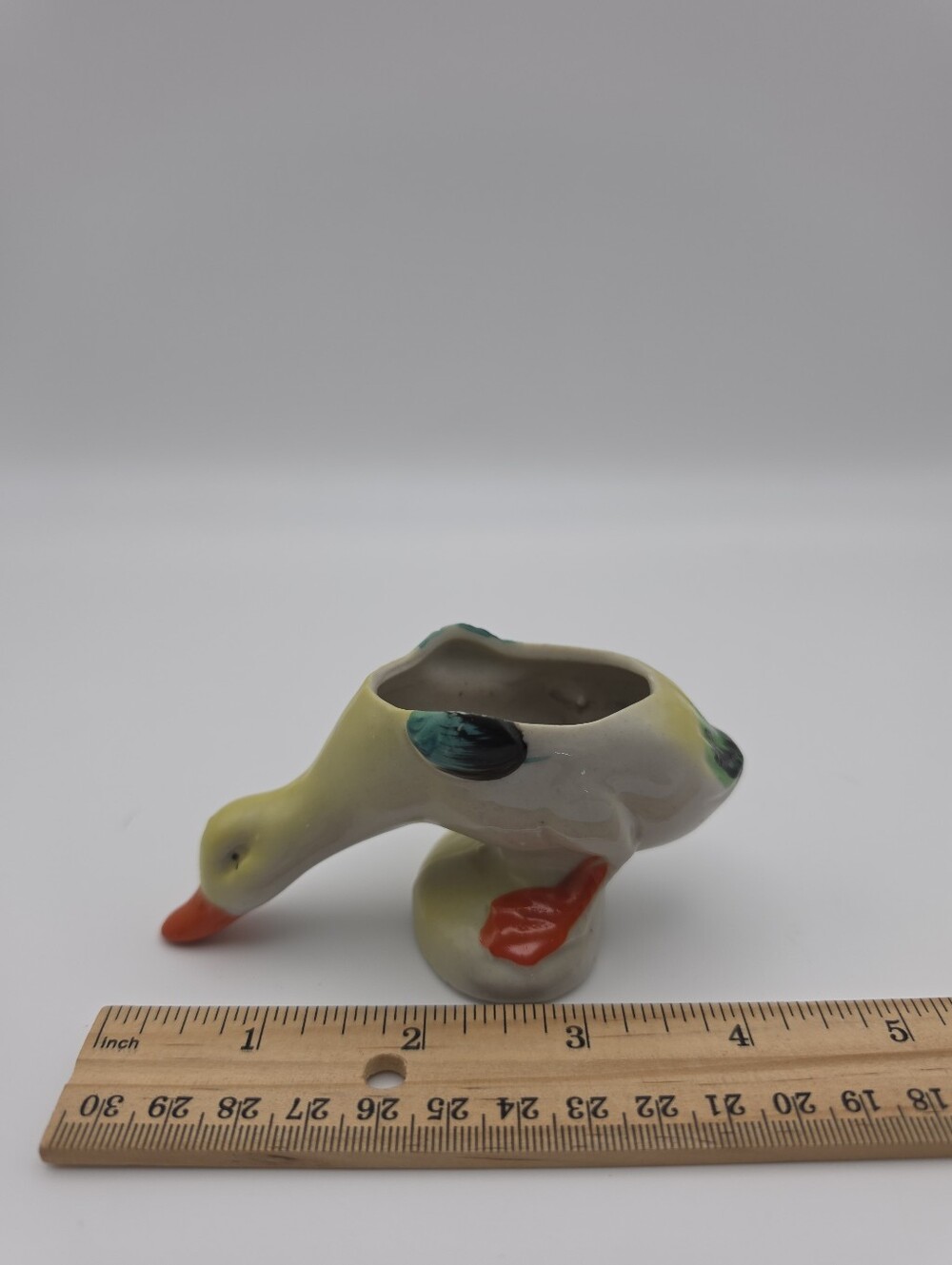 Vintage Mid Century Whimsical Mini Ceramic Duck Planter - Made in Japan - Picture 12 of 12